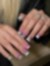 French pink fine glitter kitty nails