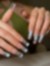 Blue French Cherry Nails